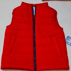 NWT J Khaki red puffer vest size 4T